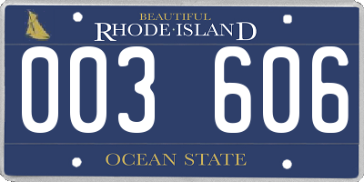 RI license plate 003606