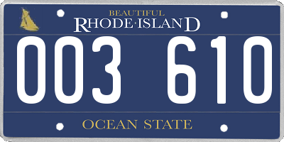 RI license plate 003610