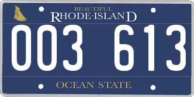 RI license plate 003613