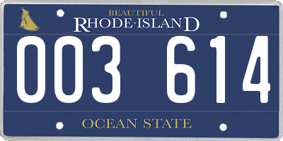 RI license plate 003614