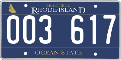 RI license plate 003617