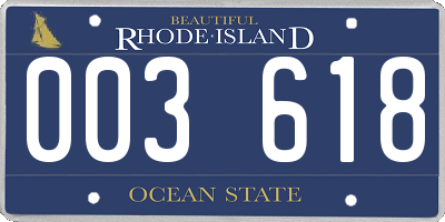 RI license plate 003618