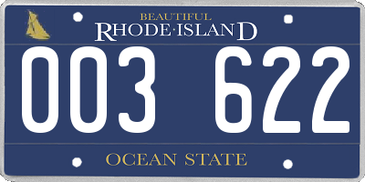 RI license plate 003622