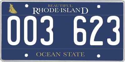 RI license plate 003623