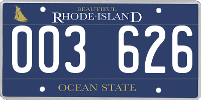 RI license plate 003626