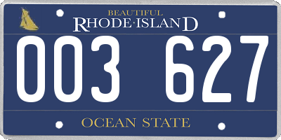 RI license plate 003627