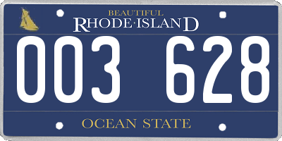 RI license plate 003628