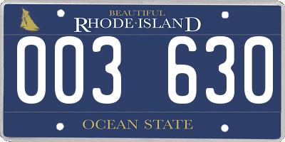 RI license plate 003630