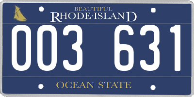 RI license plate 003631