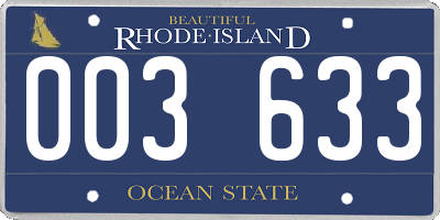 RI license plate 003633