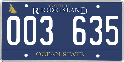 RI license plate 003635