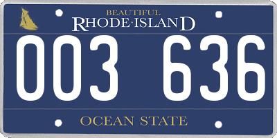 RI license plate 003636