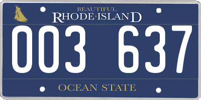 RI license plate 003637