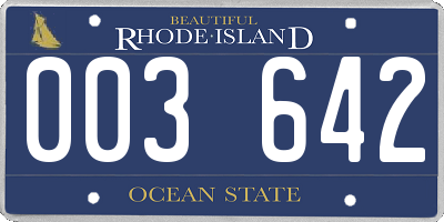 RI license plate 003642