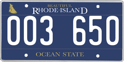 RI license plate 003650