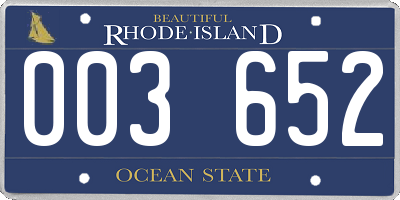 RI license plate 003652