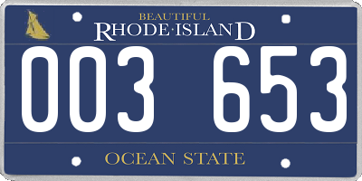 RI license plate 003653