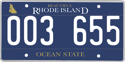 RI license plate 003655