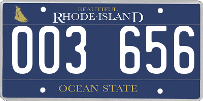 RI license plate 003656