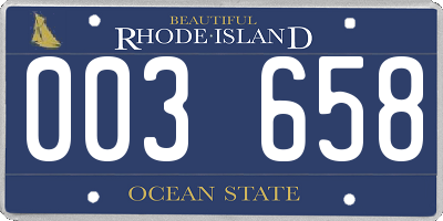 RI license plate 003658