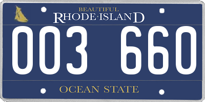 RI license plate 003660