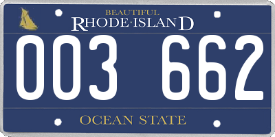 RI license plate 003662