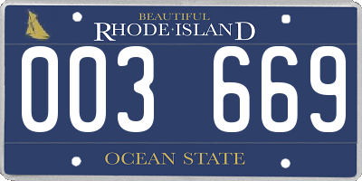 RI license plate 003669