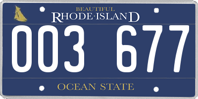 RI license plate 003677