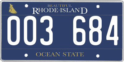 RI license plate 003684
