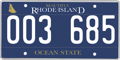 RI license plate 003685