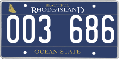 RI license plate 003686