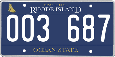 RI license plate 003687