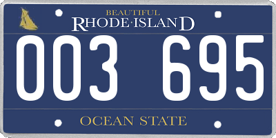 RI license plate 003695