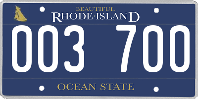 RI license plate 003700