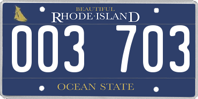 RI license plate 003703