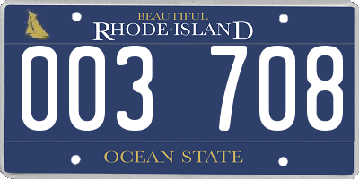 RI license plate 003708