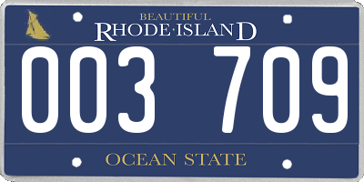 RI license plate 003709