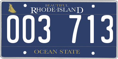 RI license plate 003713