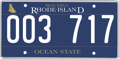 RI license plate 003717