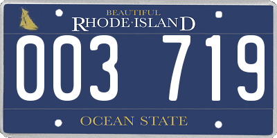 RI license plate 003719