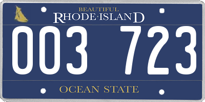 RI license plate 003723