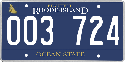 RI license plate 003724