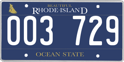 RI license plate 003729