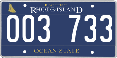 RI license plate 003733