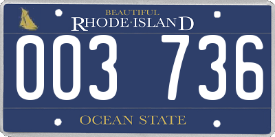 RI license plate 003736