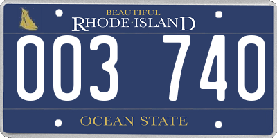 RI license plate 003740