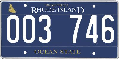 RI license plate 003746