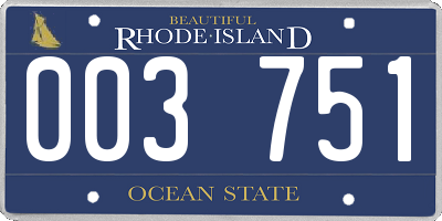 RI license plate 003751