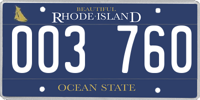 RI license plate 003760