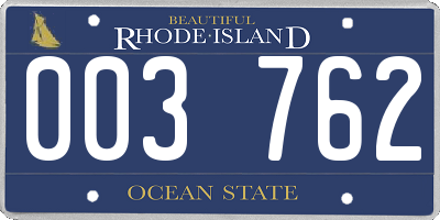 RI license plate 003762